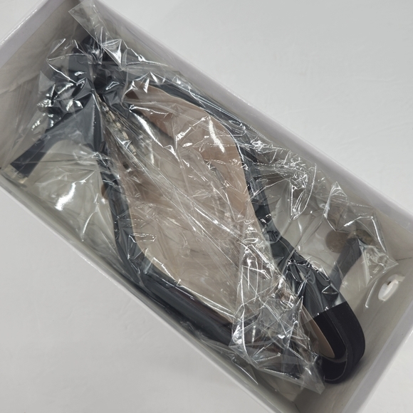 Black Clear Rhinestone Slingback Sandal Pumps - Picture 6 of 13